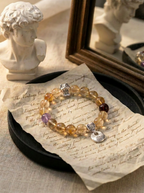Zodiac Dog Star Wish Bracelet with Yellow Tower Crystal, Amethyst & Garnet