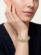 Wood Forest Breath Crystal Bracelet with Light Green Crystal