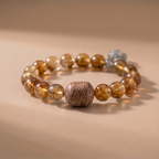 Autumn Golden Calm Crystal Bracelet with Layered Phantom Quartz & Yellow Tower Crystal