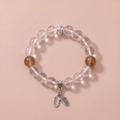 Zodiac Rooster Frost Feather Bracelet with White Feather Quartz & Moonstone