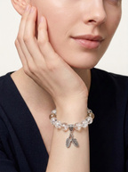 Zodiac Rooster Frost Feather Bracelet with White Feather Quartz & Moonstone
