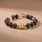Zodiac Ox Grounding Bracelet with Smoky Quartz, Amethyst, Garnet & Lemon Quartz