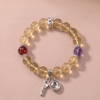 Zodiac Ox Golden Harvest Bracelet with Lemon Quartz, Garnet & Amethyst