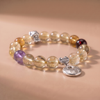 Zodiac Dog Star Wish Bracelet with Yellow Tower Crystal, Amethyst & Garnet