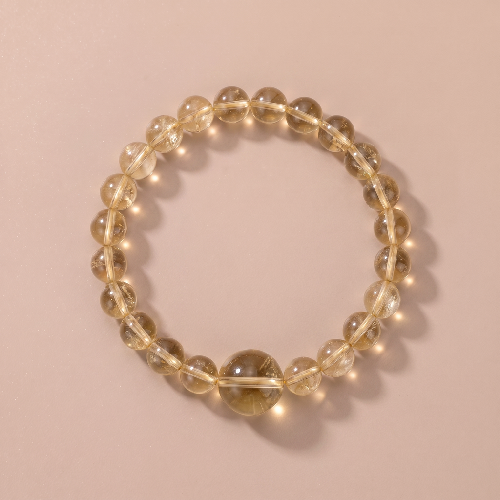 Earth Gentle Ground Crystal Bracelet with Lemon Quartz