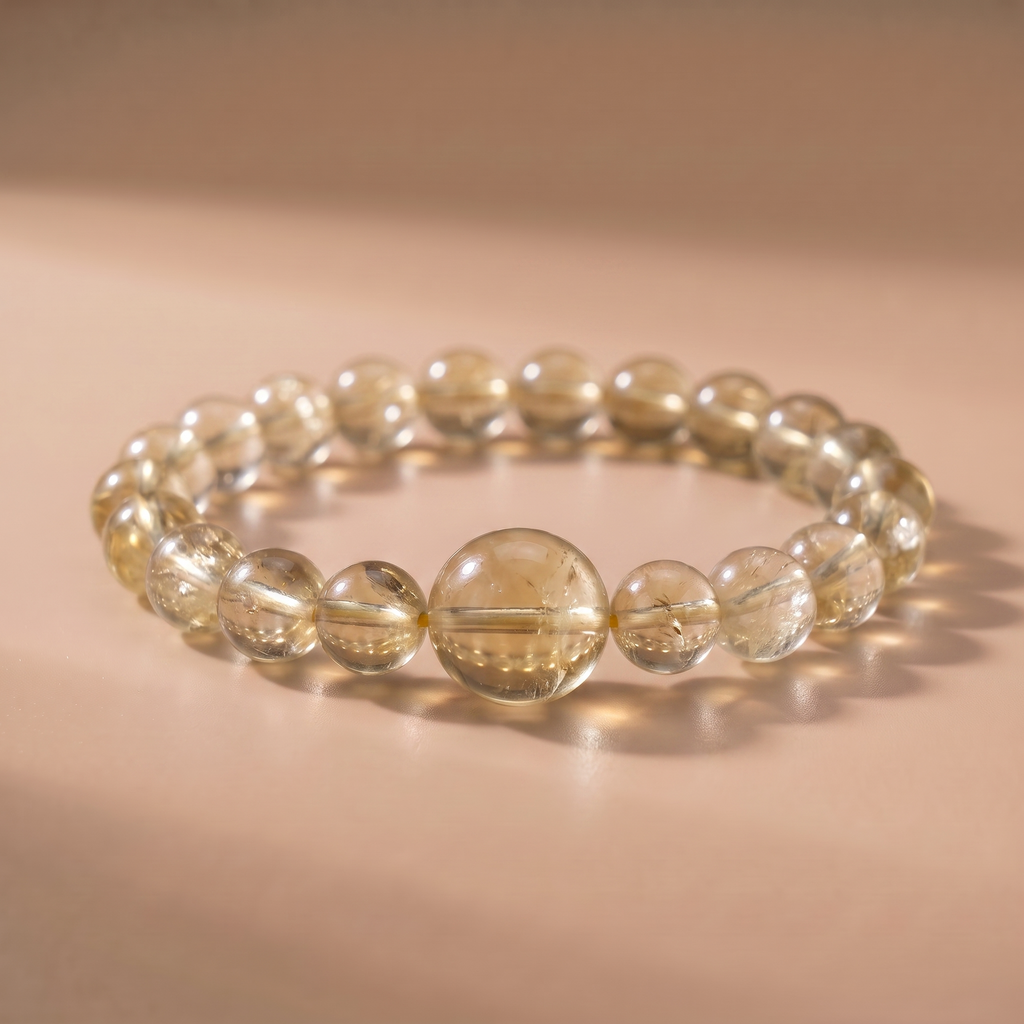 Earth Gentle Ground Crystal Bracelet with Lemon Quartz