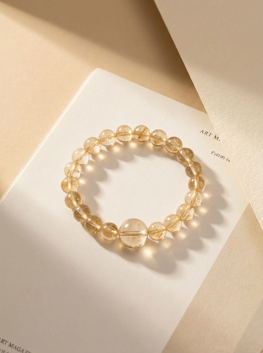 Earth Gentle Ground Crystal Bracelet with Lemon Quartz