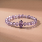 Twin Endless Mist Heart Bracelet with Lavender Amethyst