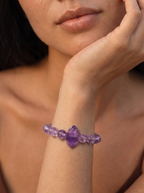 Twin Endless Mist Heart Bracelet with Lavender Amethyst