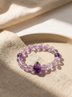 Twin Endless Mist Heart Bracelet with Lavender Amethyst