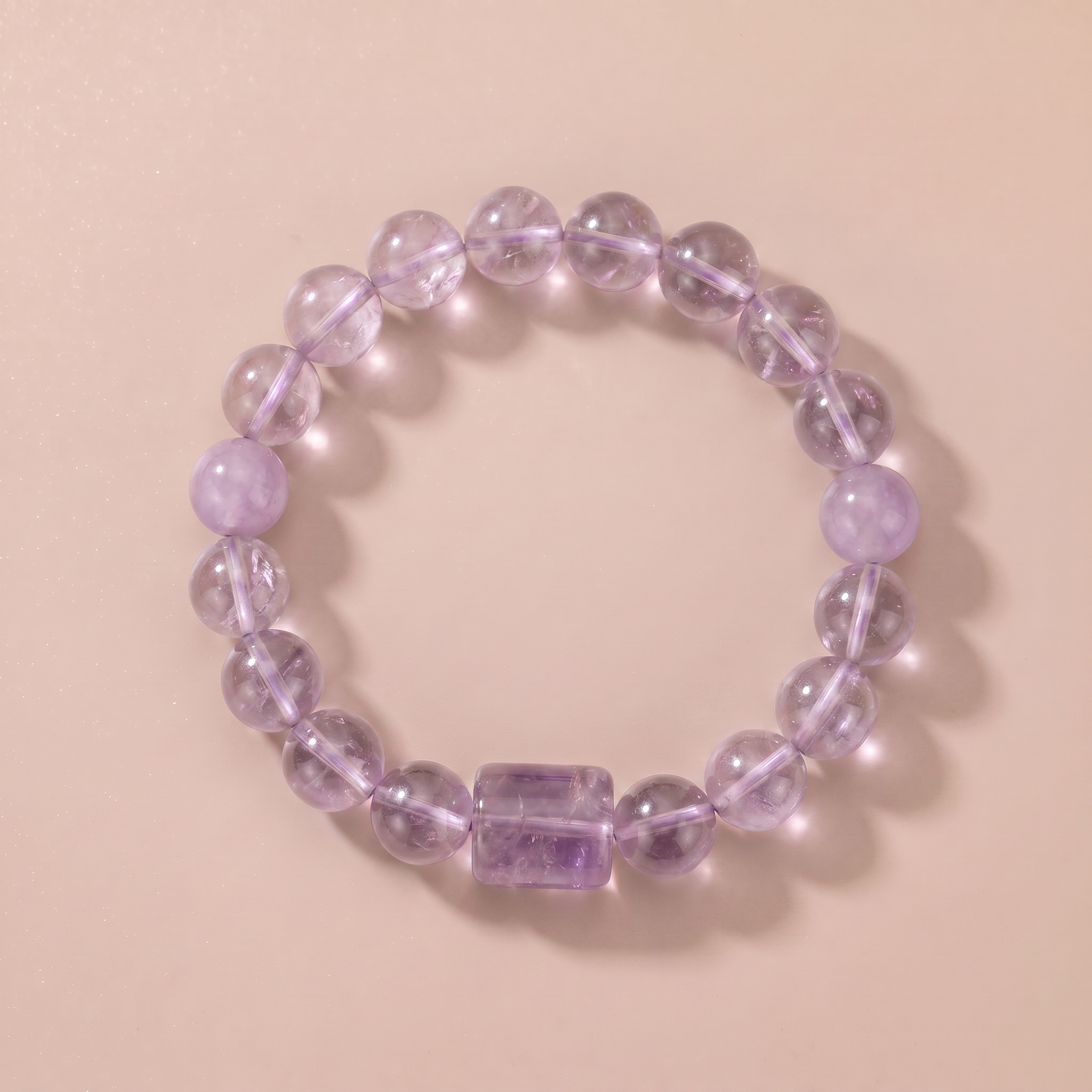 Twin Endless Night Wisdom Bracelet with Amethyst & Lavender Amethyst