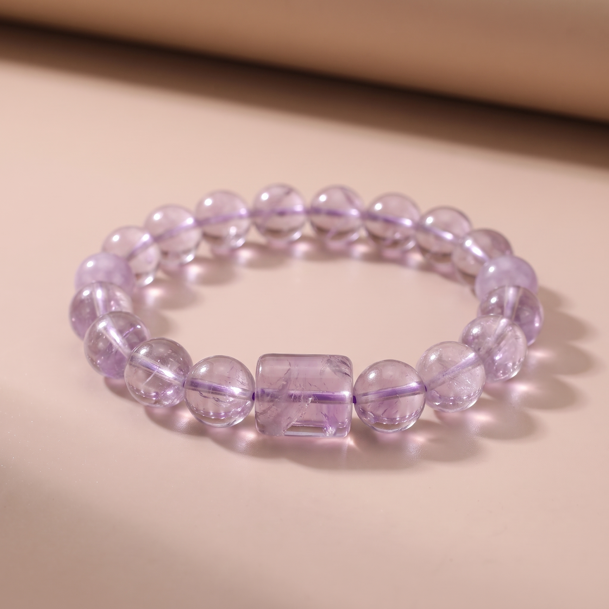 Twin Endless Night Wisdom Bracelet with Amethyst & Lavender Amethyst
