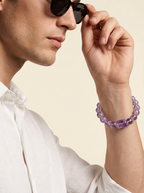 Twin Endless Night Wisdom Bracelet with Amethyst & Lavender Amethyst