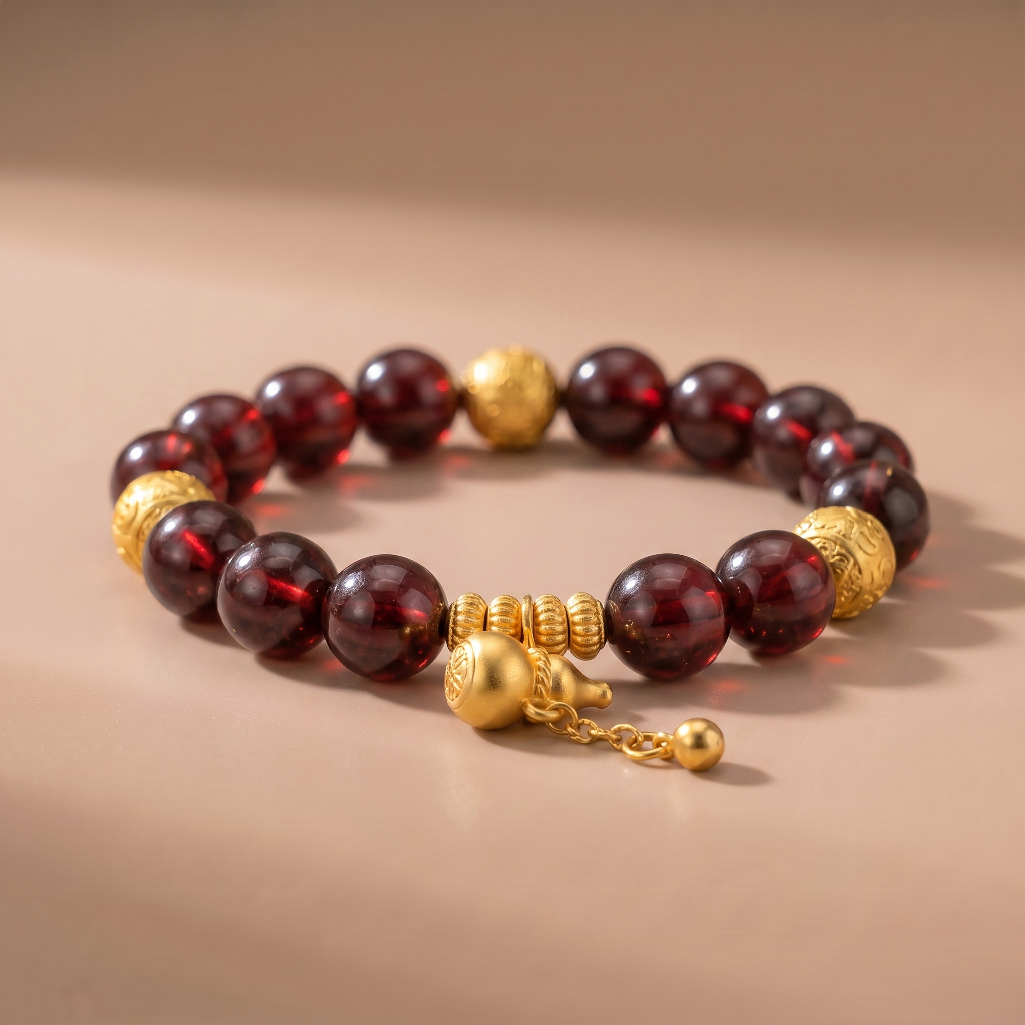 Fire Crimson Momentum Crystal Bracelet with Garnet