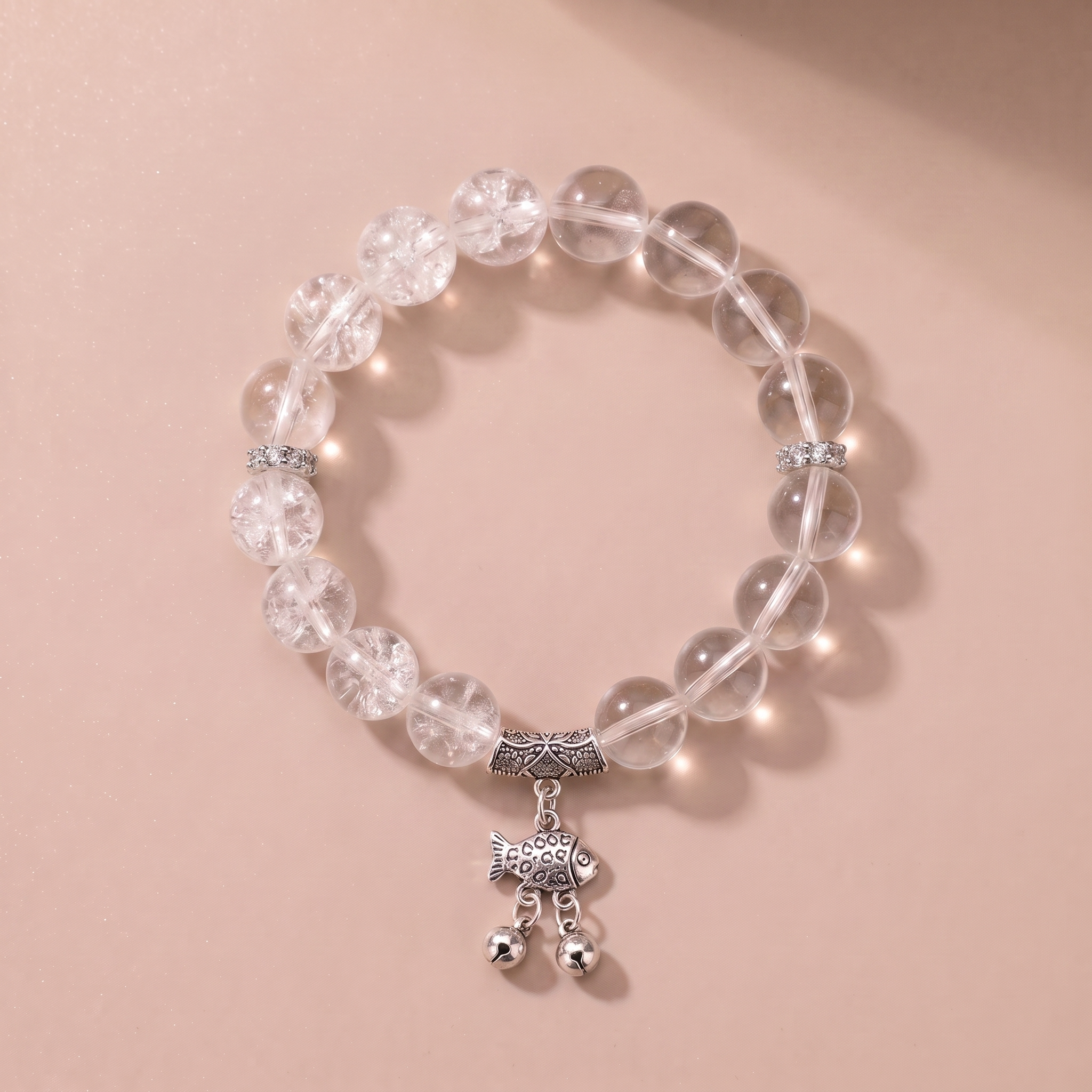Metal Abundance Fish Crystal Bracelet with Clear Quartz