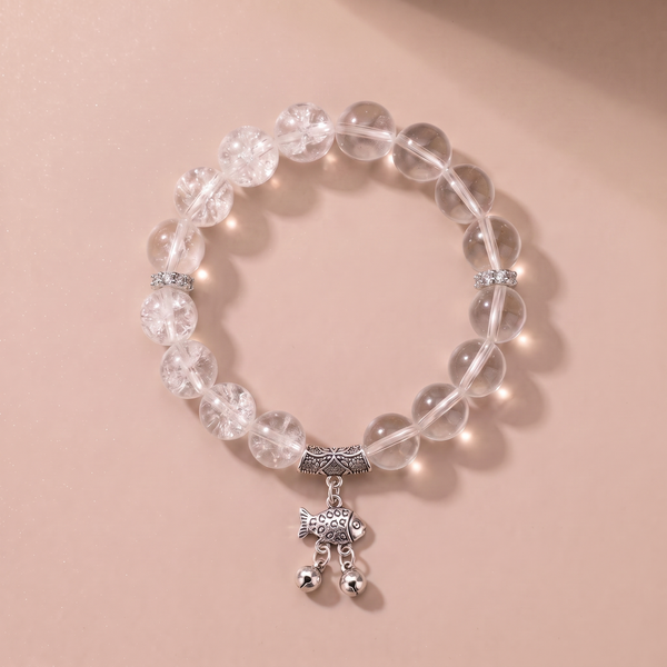 Metal Abundance Fish Crystal Bracelet with Clear Quartz