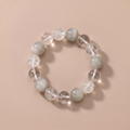 Metal Hidden Edge Crystal Bracelet with Moonstone, Clear Quartz & White Phantom Quartz
