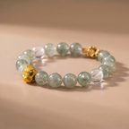 Zodiac Horse Green Ascent Bracelet with Light Green Crystal & Clear Quartz