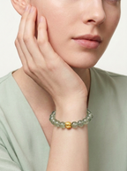 Zodiac Horse Green Ascent Bracelet with Light Green Crystal & Clear Quartz