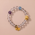 Zodiac Rat Fortune Bracelet with Clear Quartz, Lemon Quartz, Amethyst & Aquamarine
