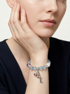 Zodiac Rat Clarity Bracelet with Aquamarine, Amethyst & Snowflake Phantom Quartz