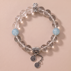 Zodiac Rabbit Green Path Bracelet with Green Crystal & Aquamarine
