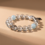 Zodiac Rabbit Green Path Bracelet with Green Crystal & Aquamarine