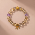 Zodiac Goat Golden Harmony Bracelet with Lemon Quartz & Lavender Amethyst