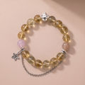 Zodiac Goat Orchid Heart Bracelet with Yellow Tower Crystal, Lavender Amethyst & Moonstone