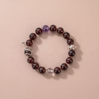 Zodiac Snake Crimson Transformation Bracelet with Garnet, Amethyst & Green Crystal