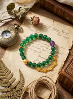 Zodiac Snake Emerald Wisdom Bracelet with Green Agate & Amethyst