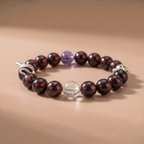 Zodiac Snake Crimson Transformation Bracelet with Garnet, Amethyst & Green Crystal