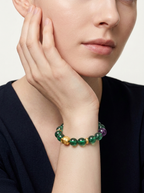 Zodiac Snake Emerald Wisdom Bracelet with Green Agate & Amethyst