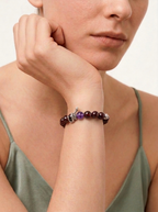 Zodiac Snake Crimson Transformation Bracelet with Garnet, Amethyst & Green Crystal