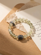 Spring Renewal Wood Crystal Bracelet with Layered Phantom Quartz & Light Green Crystal