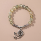 Spring Jade Blossom Crystal Bracelet with Green Crystal & Moonstone