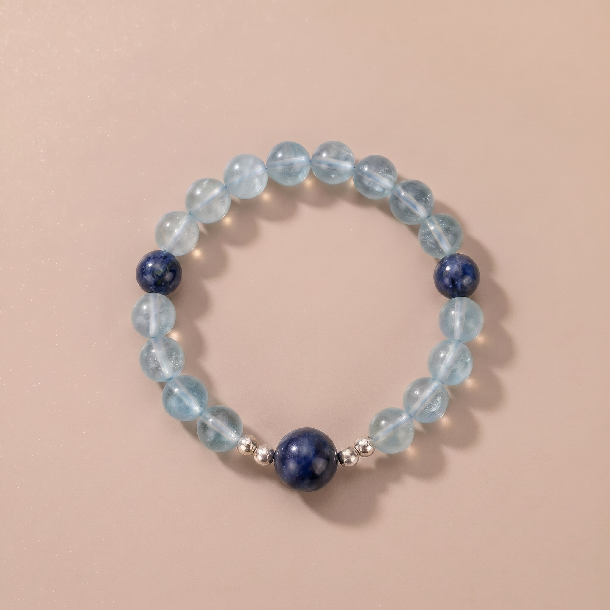 Twin Starpath Clear Voice Bracelet with Aquamarine & Blue Crystal