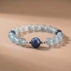 Twin Starpath Clear Voice Bracelet with Aquamarine & Blue Crystal