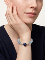 Twin Starpath Clear Voice Bracelet with Aquamarine & Blue Crystal