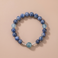 Twin Starpath Still Thought Bracelet with Blue Crystal & Aquamarine