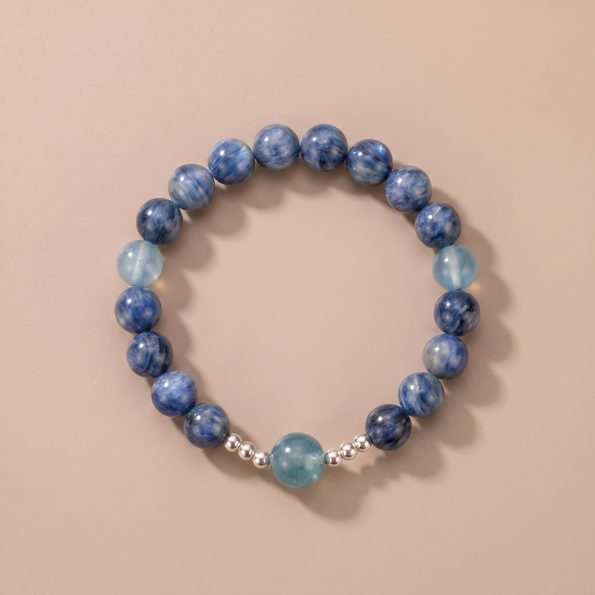 Twin Starpath Still Thought Bracelet with Blue Crystal & Aquamarine