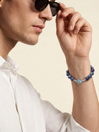 Twin Starpath Still Thought Bracelet with Blue Crystal & Aquamarine