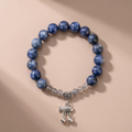 Summer Ocean Heart Crystal Bracelet with Blue Crystal & Moonstone