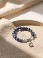 Summer Ocean Heart Crystal Bracelet with Blue Crystal & Moonstone