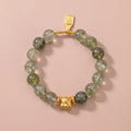 Zodiac Tiger Vitality Bracelet with Green Crystal, Green Phantom Quartz & Aquamarine