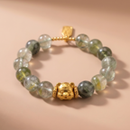 Zodiac Tiger Vitality Bracelet with Green Crystal, Green Phantom Quartz & Aquamarine