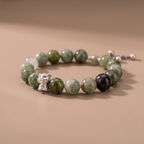 Zodiac Tiger Mountain Aura Bracelet with Green Phantom Quartz & Aquamarine