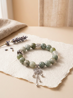 Zodiac Tiger Mountain Aura Bracelet with Green Phantom Quartz & Aquamarine