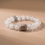 Winter Pure Snow Crystal Bracelet with Layered Phantom Quartz & Snowflake Phantom Quartz