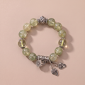 Wood Green Growth Crystal Bracelet with Light Green Crystal & Lime Quartz